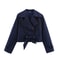 Womens Trench Coat Wind Style Double Breasted Belted Lapel Jacket Short Long Sleeve Coat 6
