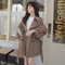 Coffee Short Trench Coat, Womens Loose Fit, Lantern Sleeve Coat, Spring Autumn Style, Elegant Outerwear