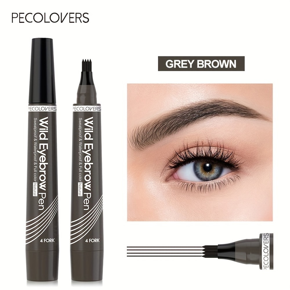Split Tip Eyebrows Pen, Eyebrow Tattoo Pen Waterproof, Eyebrow Pen Waterproof, Liquid Black Eyebrow Makeup Pencil