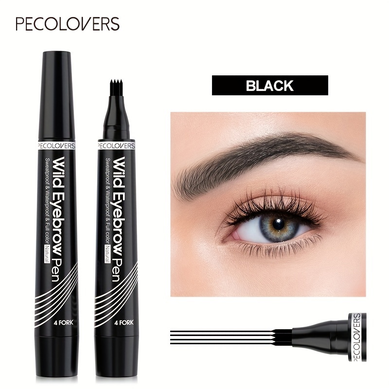Split Tip Eyebrows Pen, Eyebrow Tattoo Pen Waterproof, Eyebrow Pen Waterproof, Liquid Black Eyebrow Makeup Pencil
