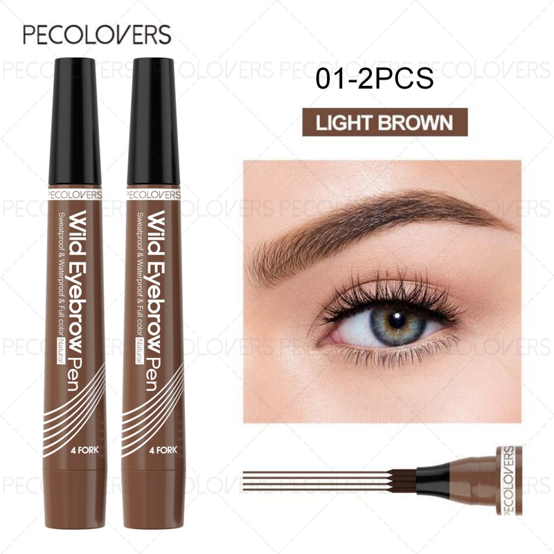 Split Tip Eyebrows Pen, Eyebrow Tattoo Pen Waterproof, Eyebrow Pen Waterproof, Liquid Black Eyebrow Makeup Pencil