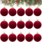Wine Red Velvet Christmas Balls , Flocked Xmas Tree Ornaments, Festival Hanging Pendants Home Decor