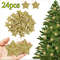 Christmas Decorations For Home 24pcs Gold Glitter Star Ornaments Navidad New Year Party Decoration 0