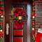 Front Door Garland With Large Bow Christmas Wreath With Lantern Seasonal Ornament Christmas Decorat 1