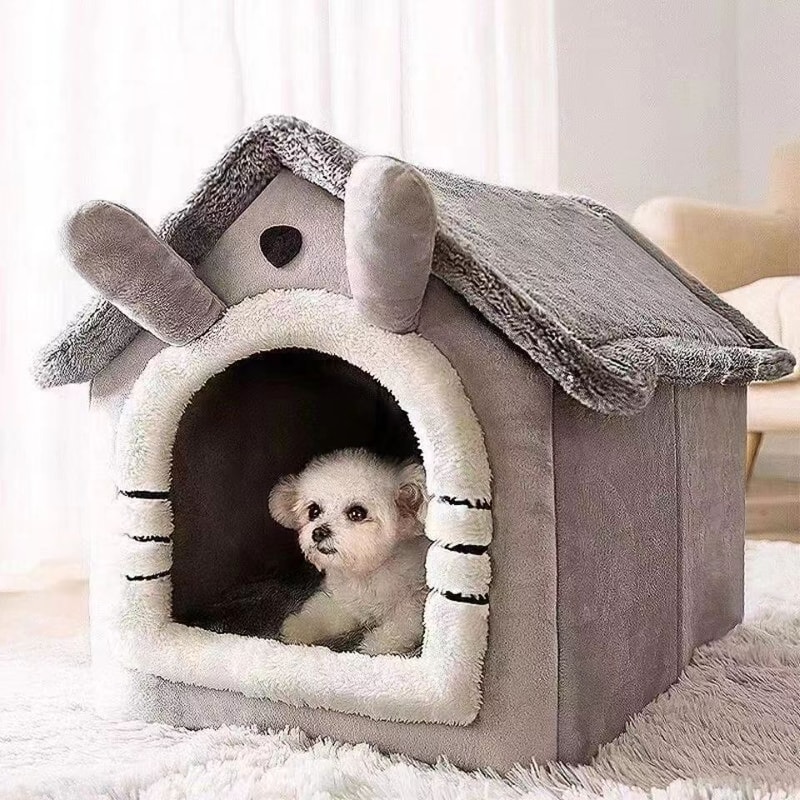Premium Cozy Small Dog House Bed Washable Pet Bed For Cats Small Dogs 0