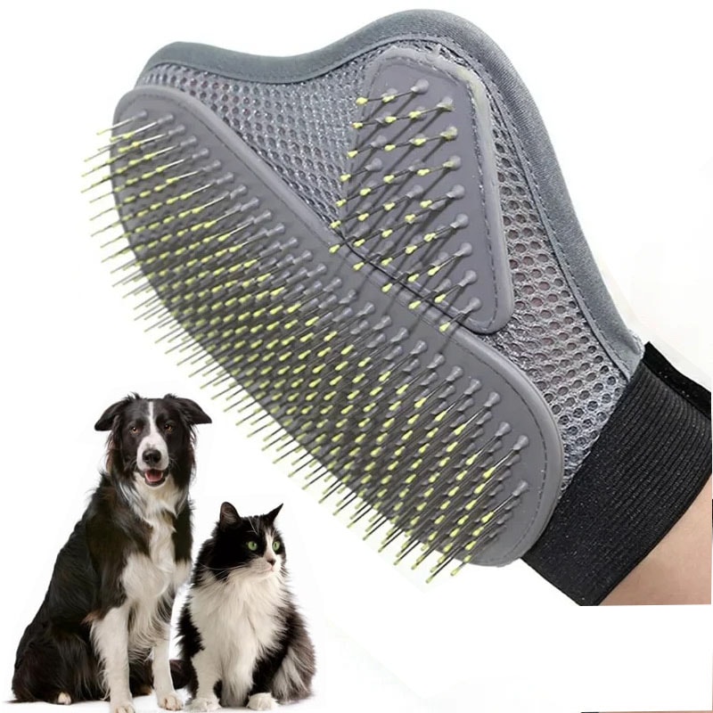 Gentle Pet Grooming Glove for Cat and Dog Hair Removal