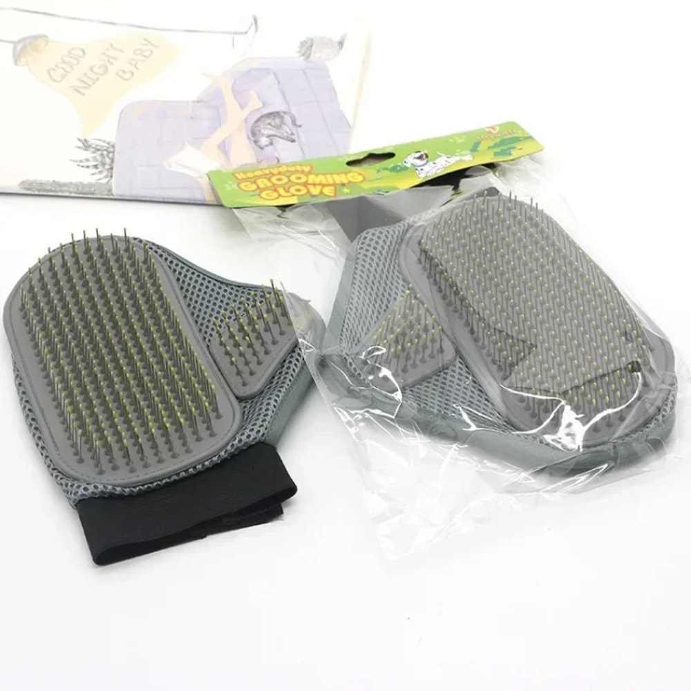Gentle Pet Grooming Glove for Cat and Dog Hair Removal