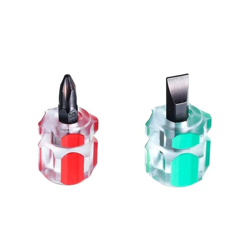 Short Screwdriver Set For Tight Spaces Flat Head And Phillips Repair Tool 3