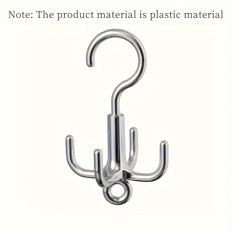 Punch Free Rotating Clothes Hook 4 Claw Coat Hanger Organizer