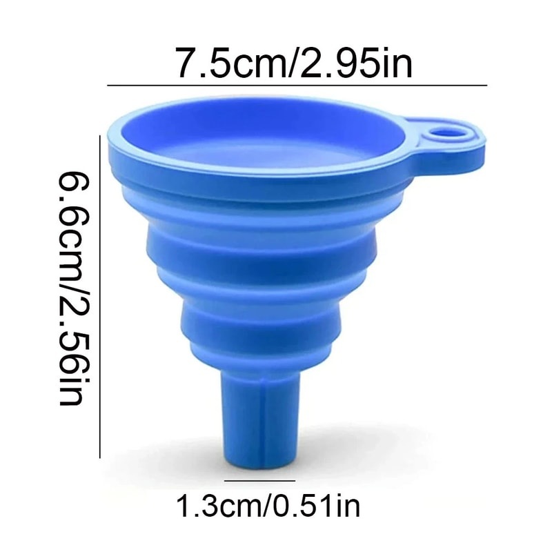 Universal Silicone Collapsible Oil Funnel For Car Washer Fluid And Fuel 6