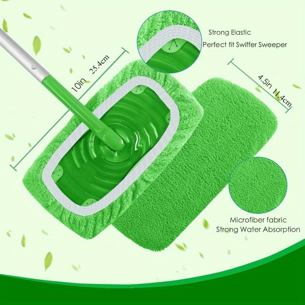 Reusable Microfiber Mop Pads For Flat Mops High Absorbency Washable Refills 1