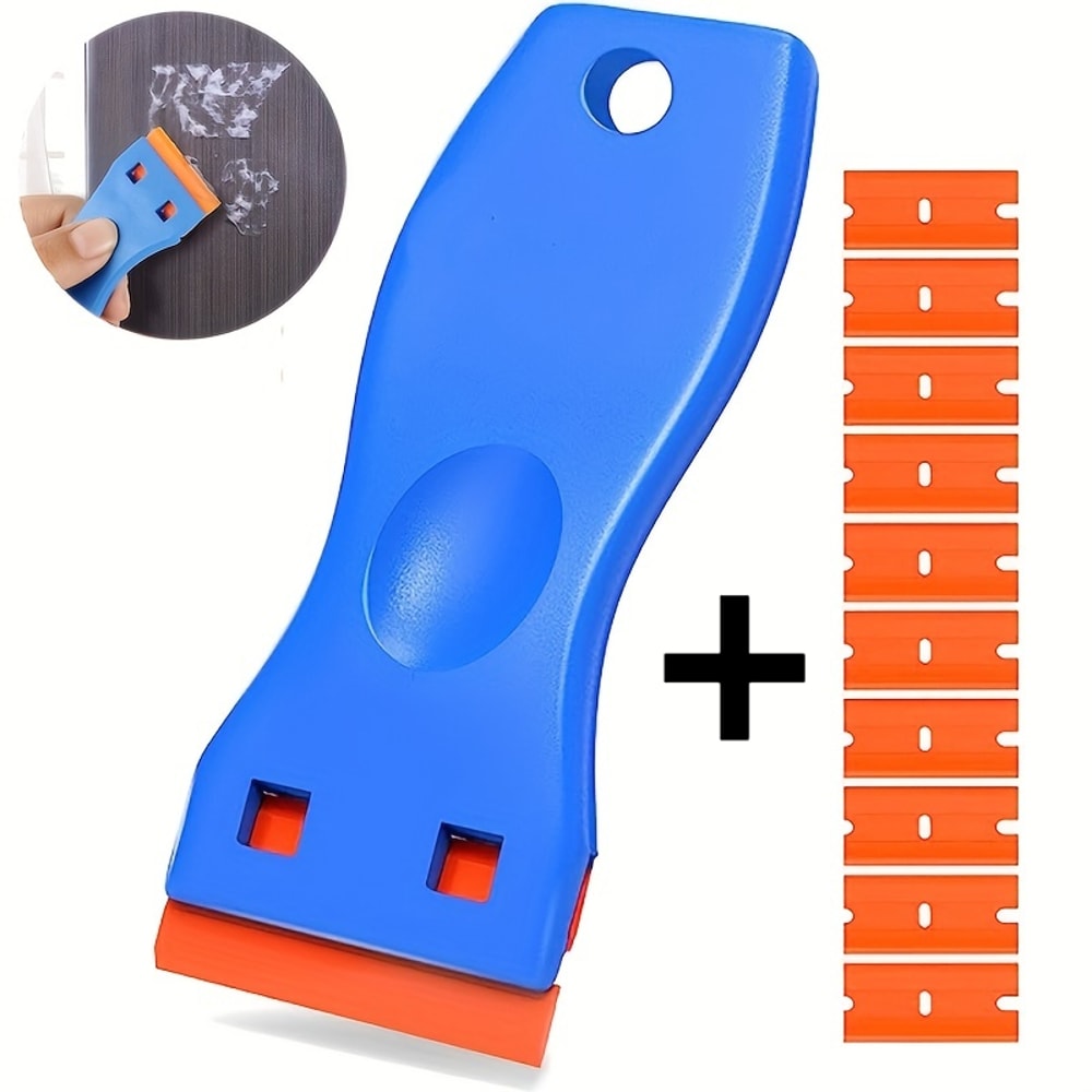 Multipurpose Plastic Razor Blade Scraper Set Scratch Free Car Sticker Remover Tool