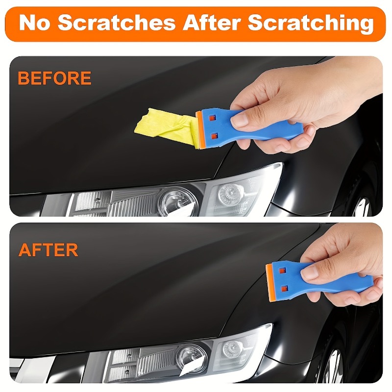 Multipurpose Plastic Razor Blade Scraper Set Scratch Free Car Sticker Remover Tool