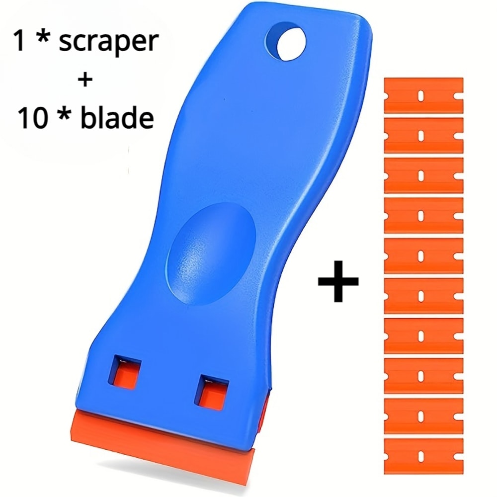 Multipurpose Plastic Razor Blade Scraper Set Scratch Free Car Sticker Remover Tool