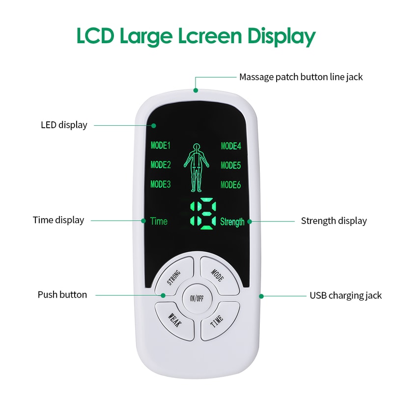 EMS Pulse Electric Muscle Stimulator Digital TENS Unit Body Massager For Pain Relief 5