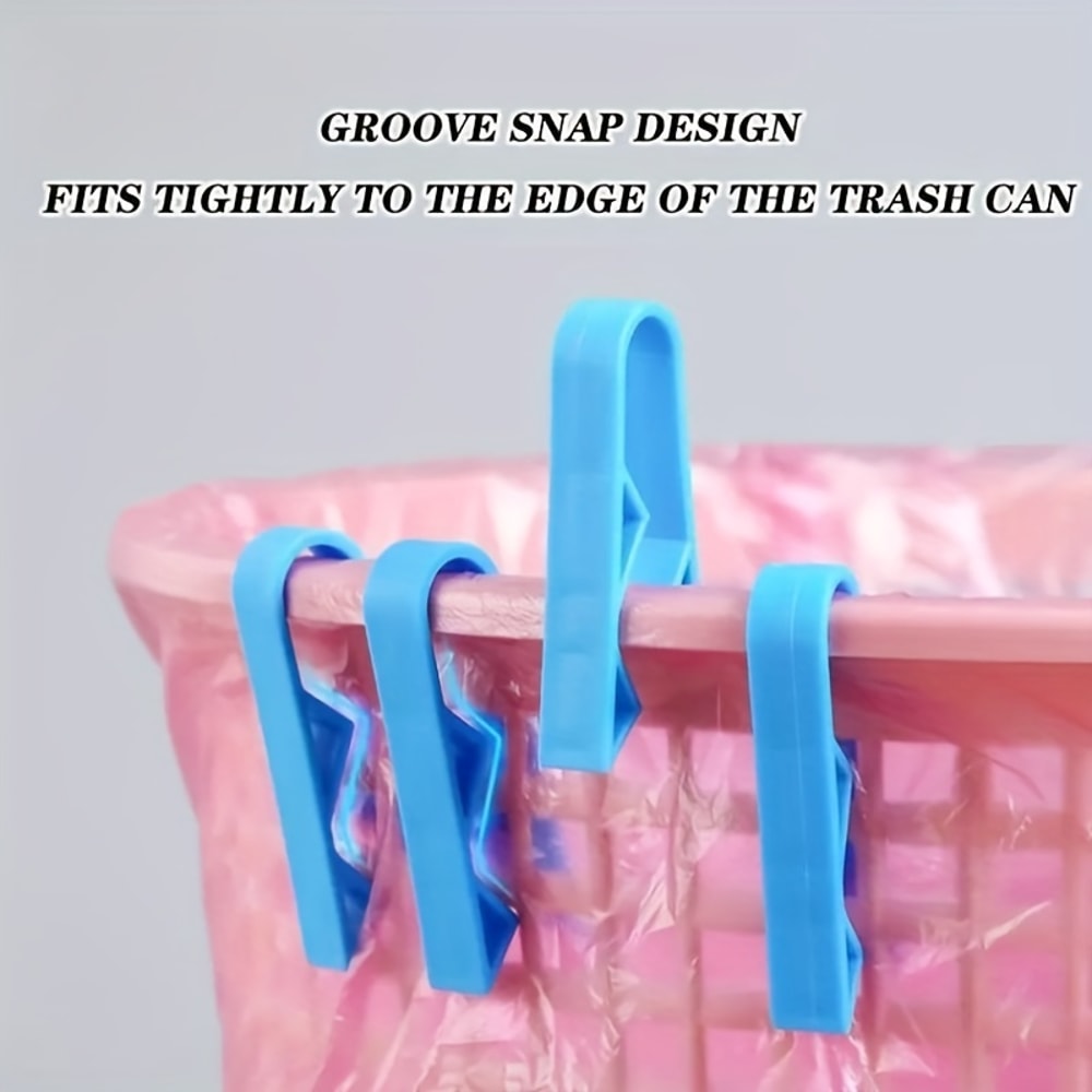 Non Slip Trash Can Clips Secure Garbage Bag Holder and Divider Sets