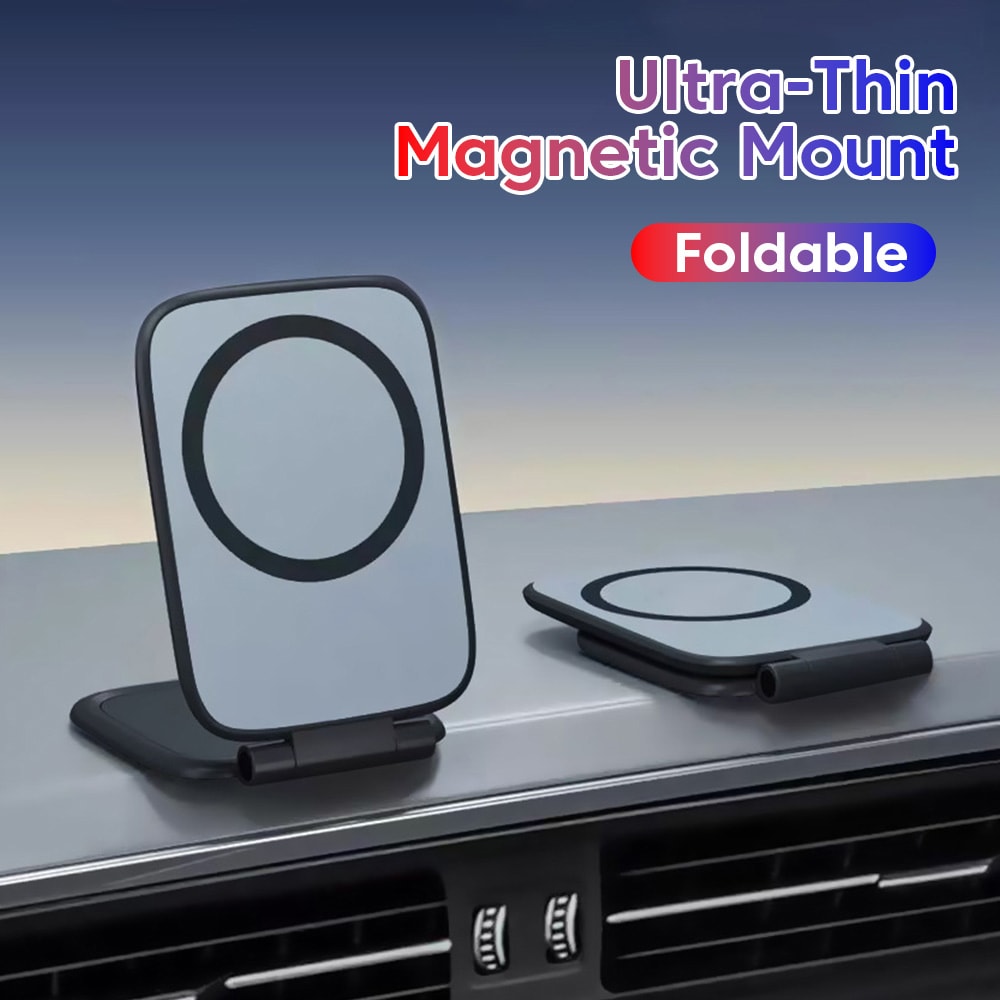 Ultrathin Car Magnetic Phone Holder Adjustable Foldable Anti Shake Stand 6
