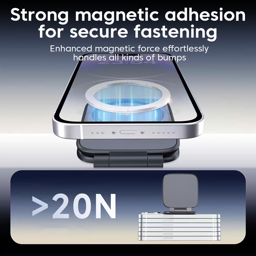 Ultrathin Car Magnetic Phone Holder Adjustable Foldable Anti Shake Stand 5