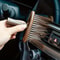 Walnut Wood Coffee Grinder Cleaning Brush for Keyboard Camera and Car