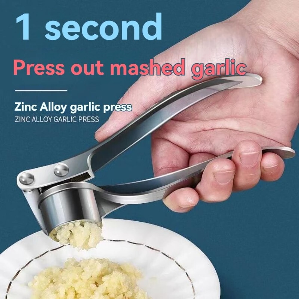 Premium Manual Garlic Press Crusher Tool With Anti Skid Grip 5