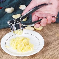 premium manual garlic press & crusher tool with anti skid grip