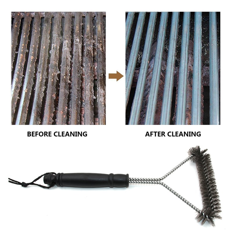 Heavy Duty Stainless Steel BBQ Grill Cleaning Brush Tool 3