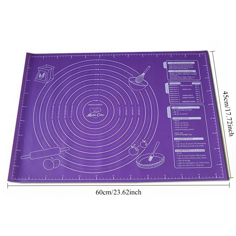 Premium EVA Pastry & Baking Mat Non Stick Silicone Dough Sheet & Kitchen Prep Board