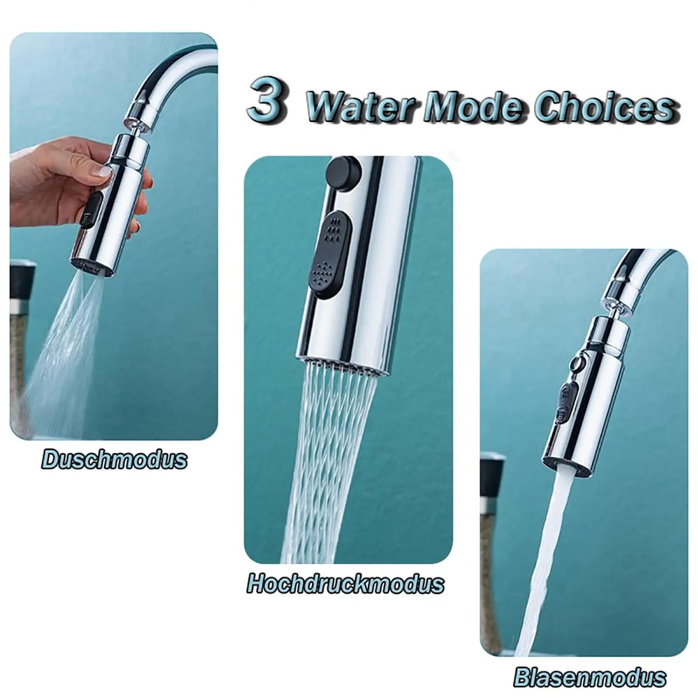 Premium 3 Mode Kitchen Faucet Aerator Anti Splash Water Saver 2