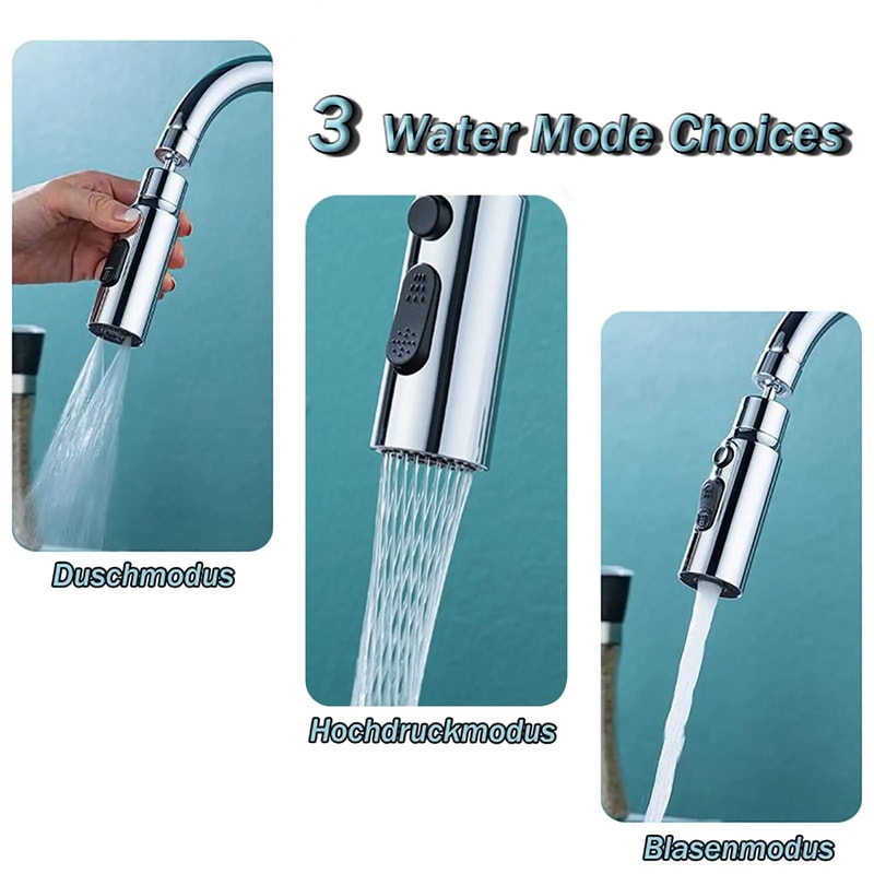 Premium 3 Mode Kitchen Faucet Aerator Anti Splash Water Saver 2