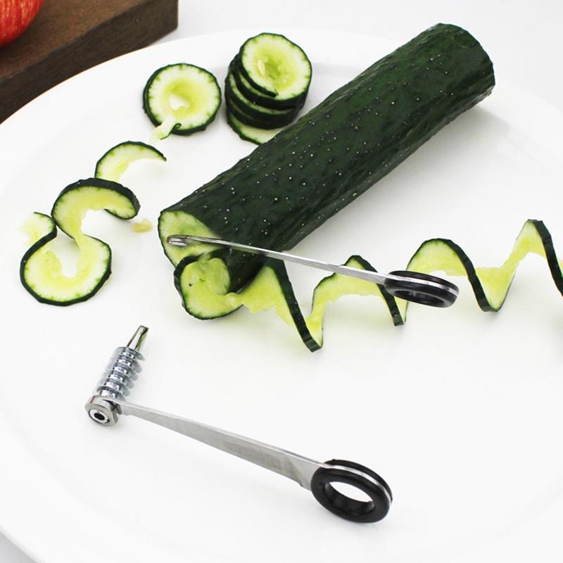 Stainless Steel Handheld Vegetable Spiralizer for Cucumber Carrot and Potato Curls