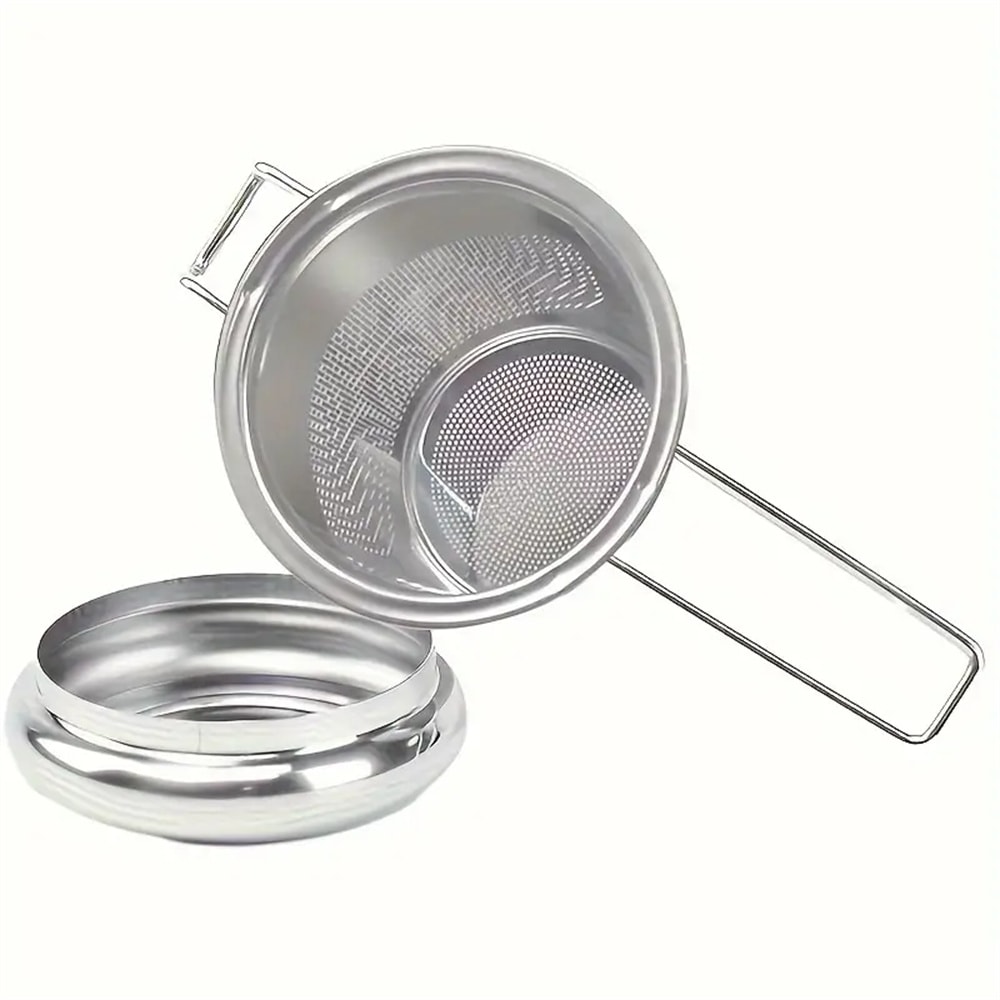 Premium Stainless Steel Loose Leaf Tea Strainer with Folding Handle & Lid Durable Tea Infuser Filter