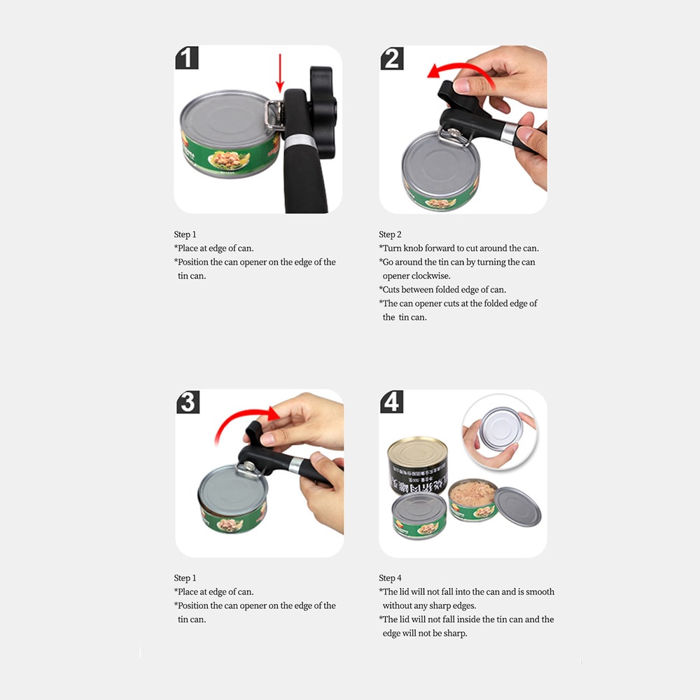 SafeEdge Easy Grip Manual Can Opener For Smooth Lid Removal 1