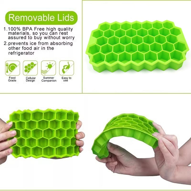 Honeycomb Silicone Ice Cube Tray Cavity Easy Release Ice Mold 2