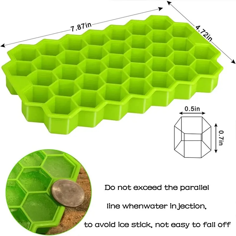 Honeycomb Silicone Ice Cube Tray Cavity Easy Release Ice Mold 3