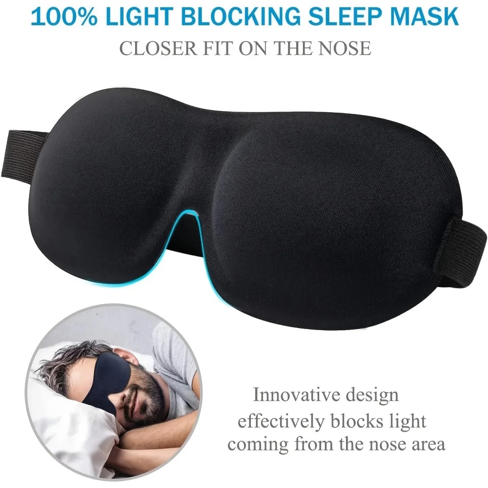 3D Memory Foam Sleep Mask Blackout Eye Mask For Travel Naps Deep Sleep 5