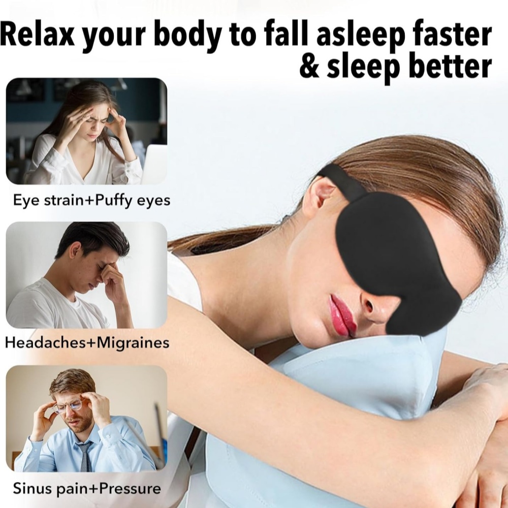 3D Memory Foam Sleep Mask Blackout Eye Mask For Travel Naps Deep Sleep 2