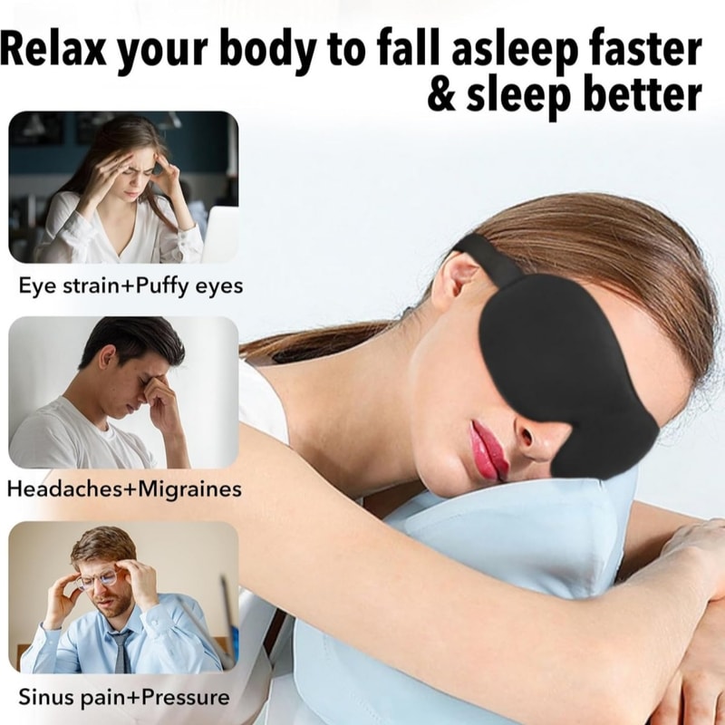 3D Memory Foam Sleep Mask Blackout Eye Mask For Travel Naps Deep Sleep 2