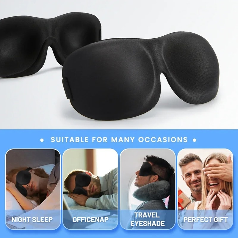 3D Memory Foam Sleep Mask Blackout Eye Mask For Travel Naps Deep Sleep 4