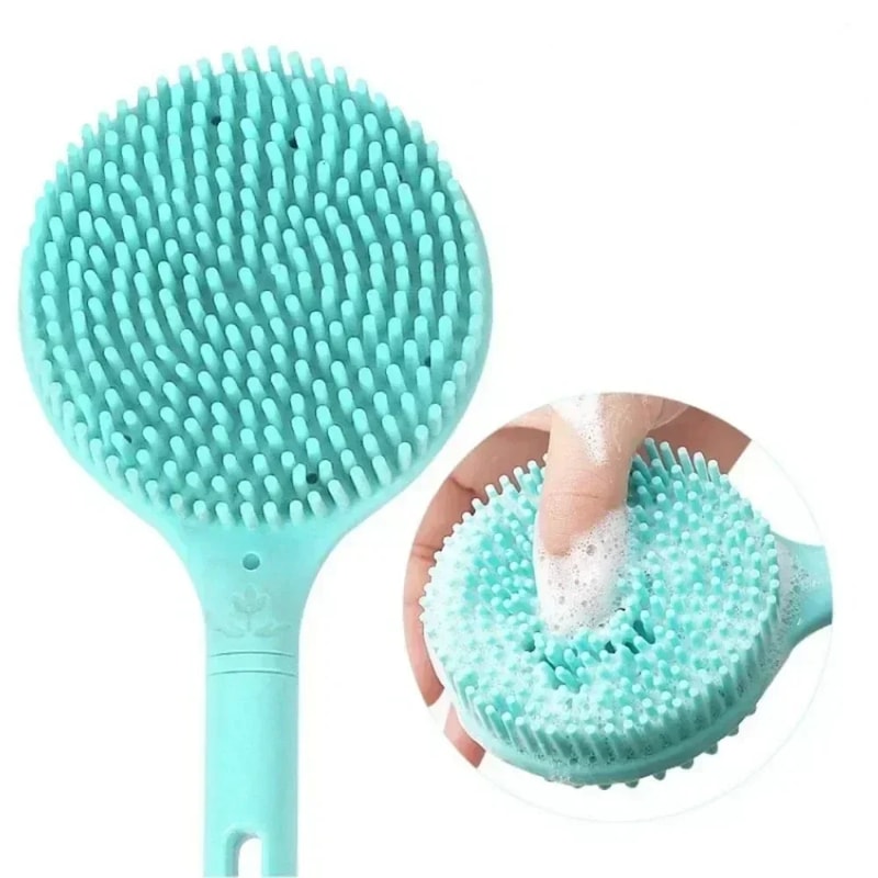 SilkyReach Silicone Bath Brush Long Handle Back Scrubber Shower Massager 2