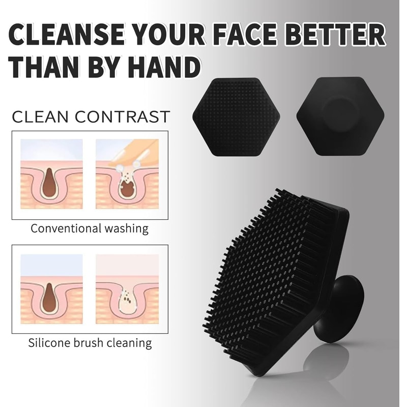 DeepClean Silicone Facial Cleansing Brush for Men & Women Face Scrubber & Massage Exfoliator