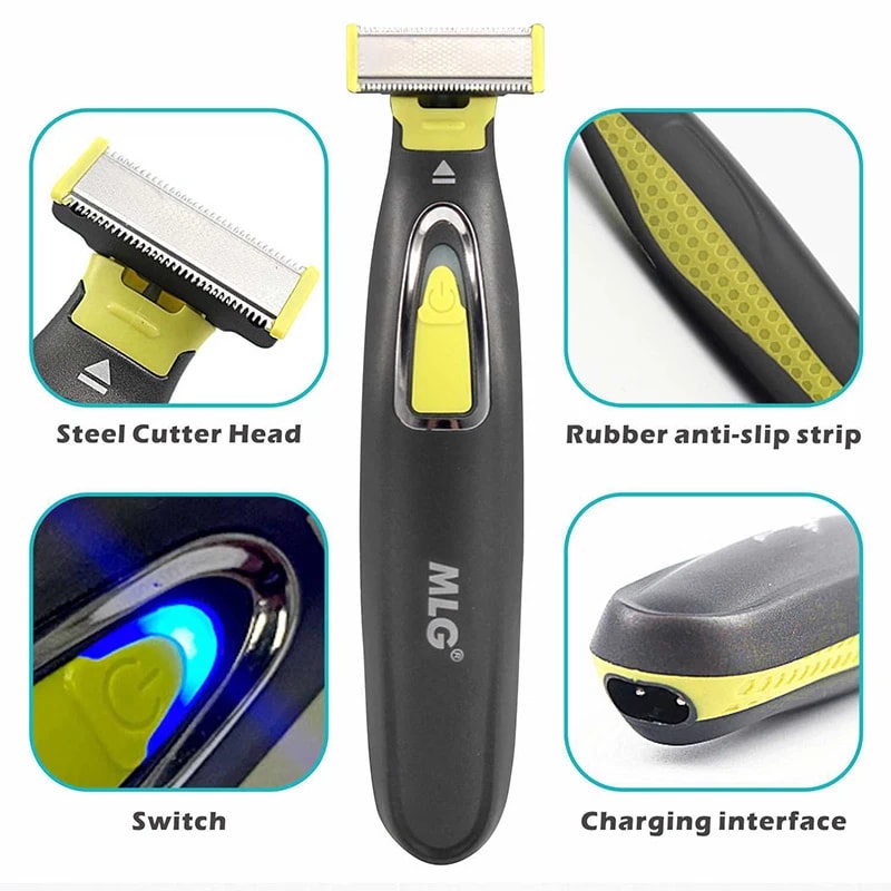 MLG USB Rechargeable Portable Electric Shaver Full Body Trimmer Unisex Grooming T Blade Razor 1