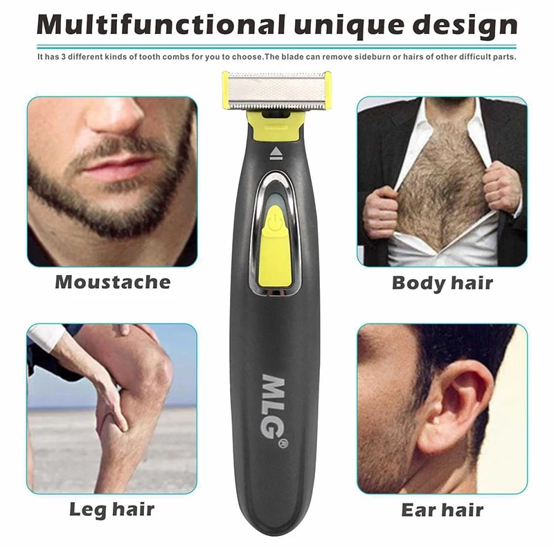 MLG USB Rechargeable Portable Electric Shaver Full Body Trimmer Unisex Grooming T Blade Razor 4