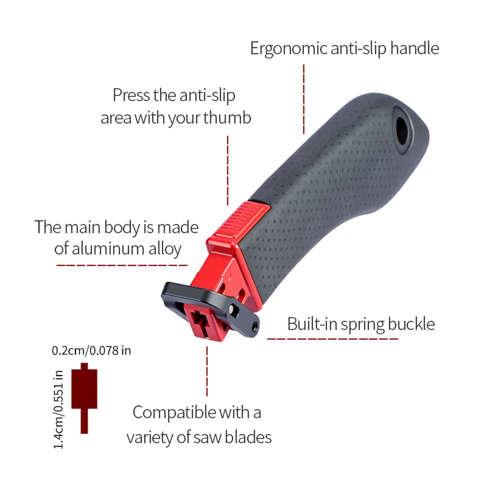 Universal Reciprocating Saw Handle with Comfort Grip Anti Slip Manual Saw Handle for Easy Control