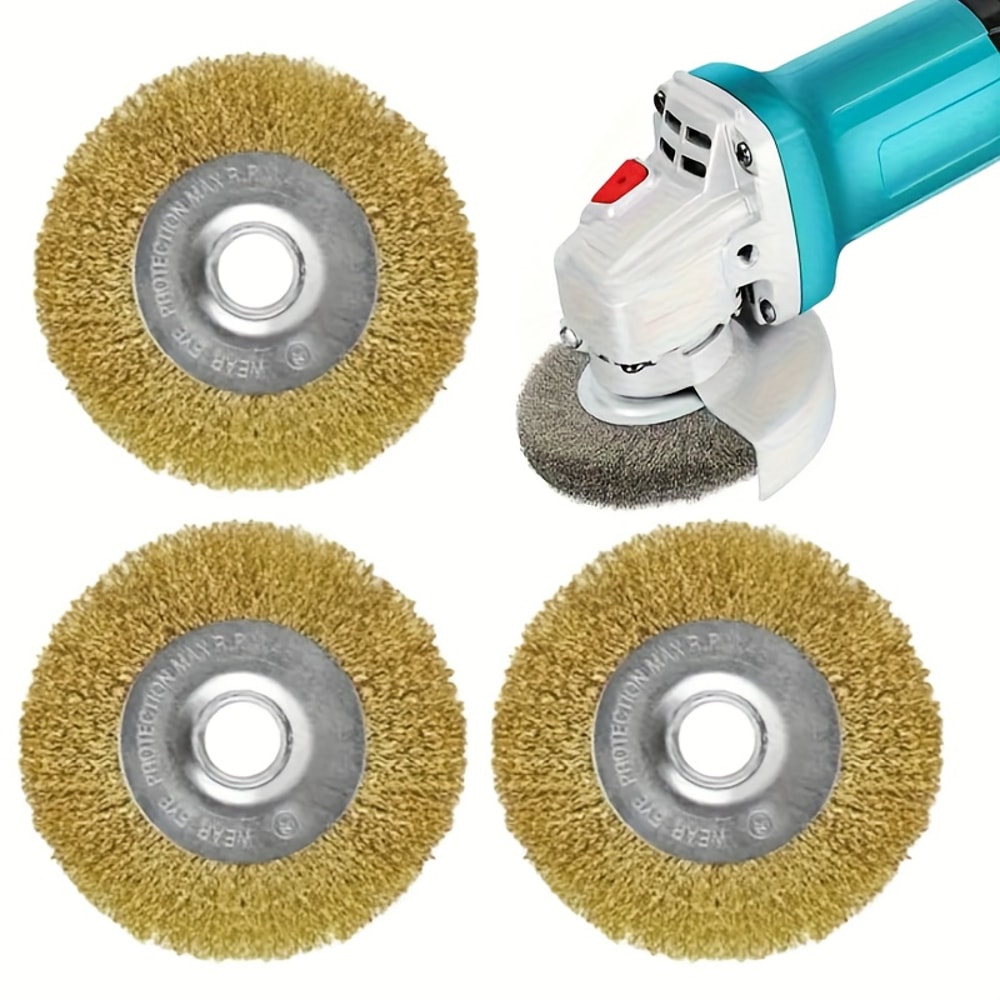 Premium Copper Wire Brush Set for Rust Removal & Surface Cleaning with Steel Connectors