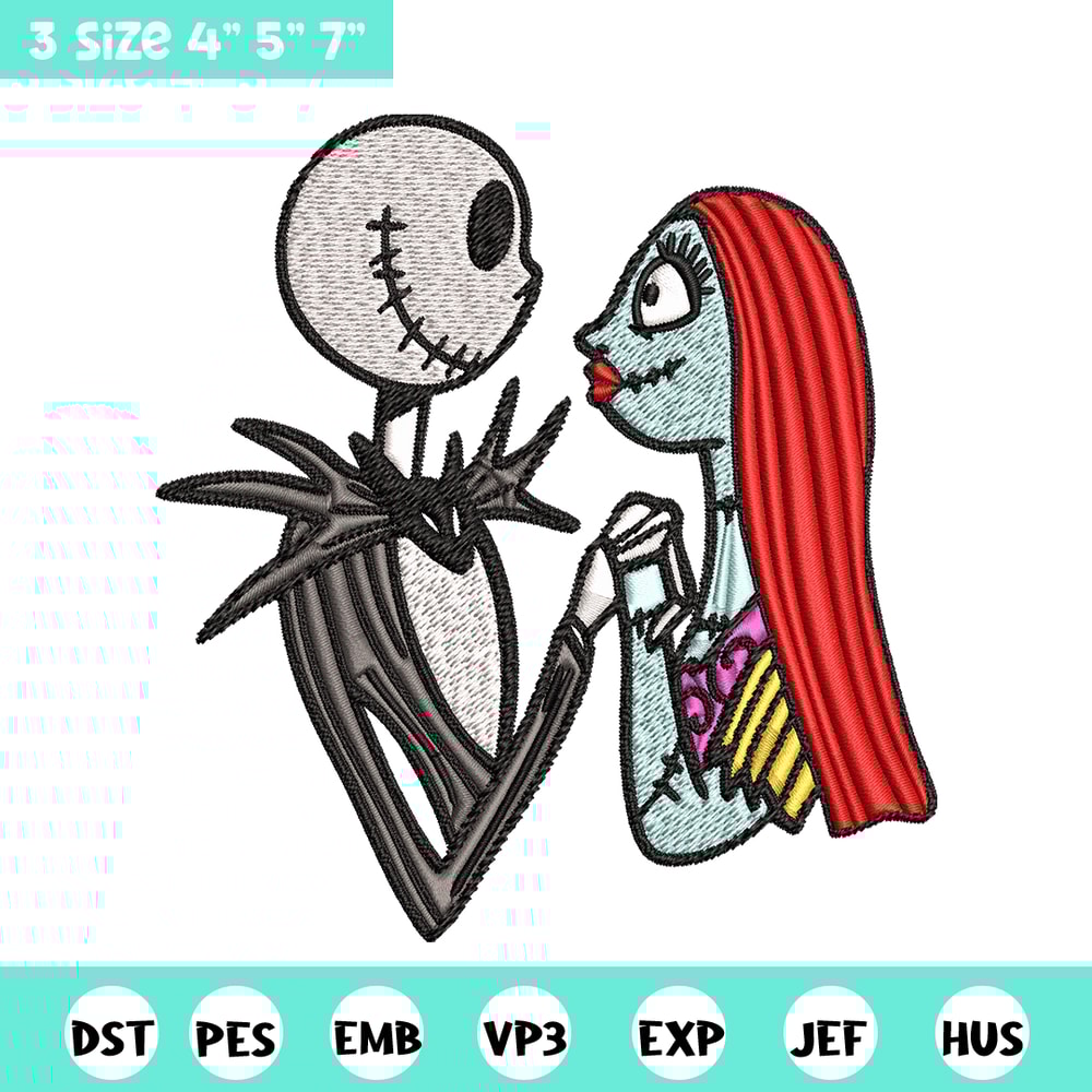 Jack and Sally love Embroidery design, Horror Embroidery, horror design, Embroidery File, logo shirt, Digital download..jpg