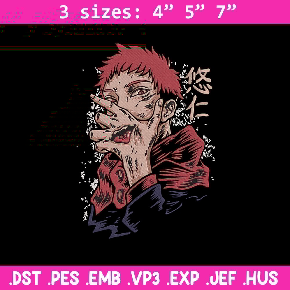 Sukuna poster Embroidery Design, Jujutsu Embroidery,Embroidery File, Anime Embroidery, Anime shirt, Digital download..jpg