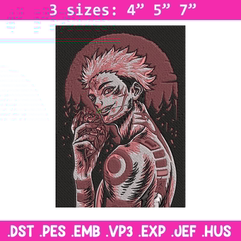 Sukuna poster Embroidery Design,Jujutsu Embroidery,Embroidery File, Anime Embroidery, Anime shirt, Digital download..jpg