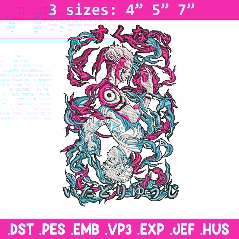Sukuna x Yuji Embroidery Design, Jujutsu Embroidery, Embroidery File, Anime Embroidery, Anime shirt, Digital download.jpg
