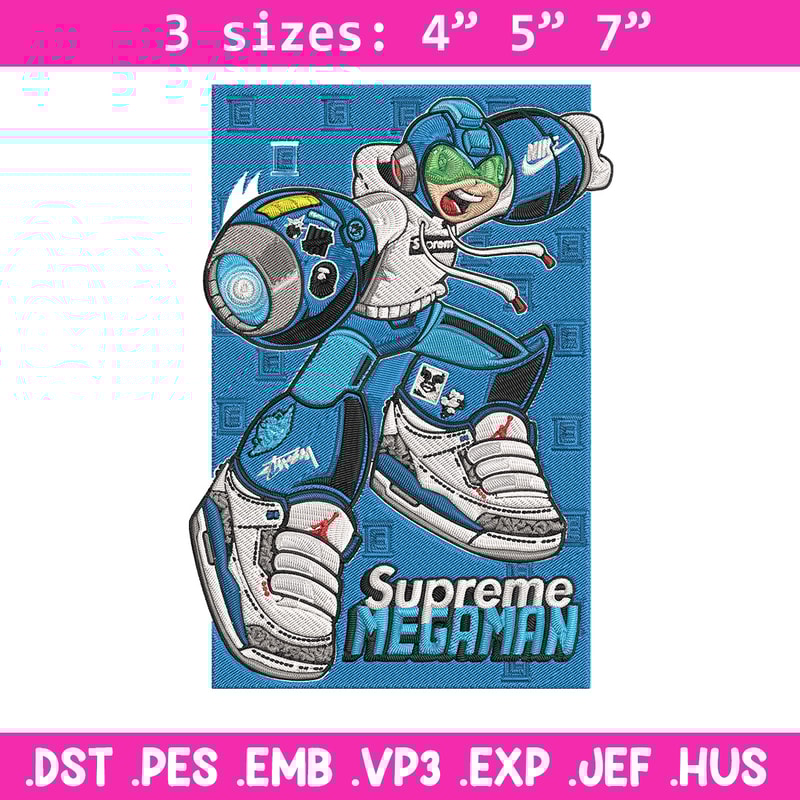 Supreme megaman Embroidery Design, Megaman Embroidery, Embroidery File, Supreme Embroidery, Anime shirt, Digital download.jpg