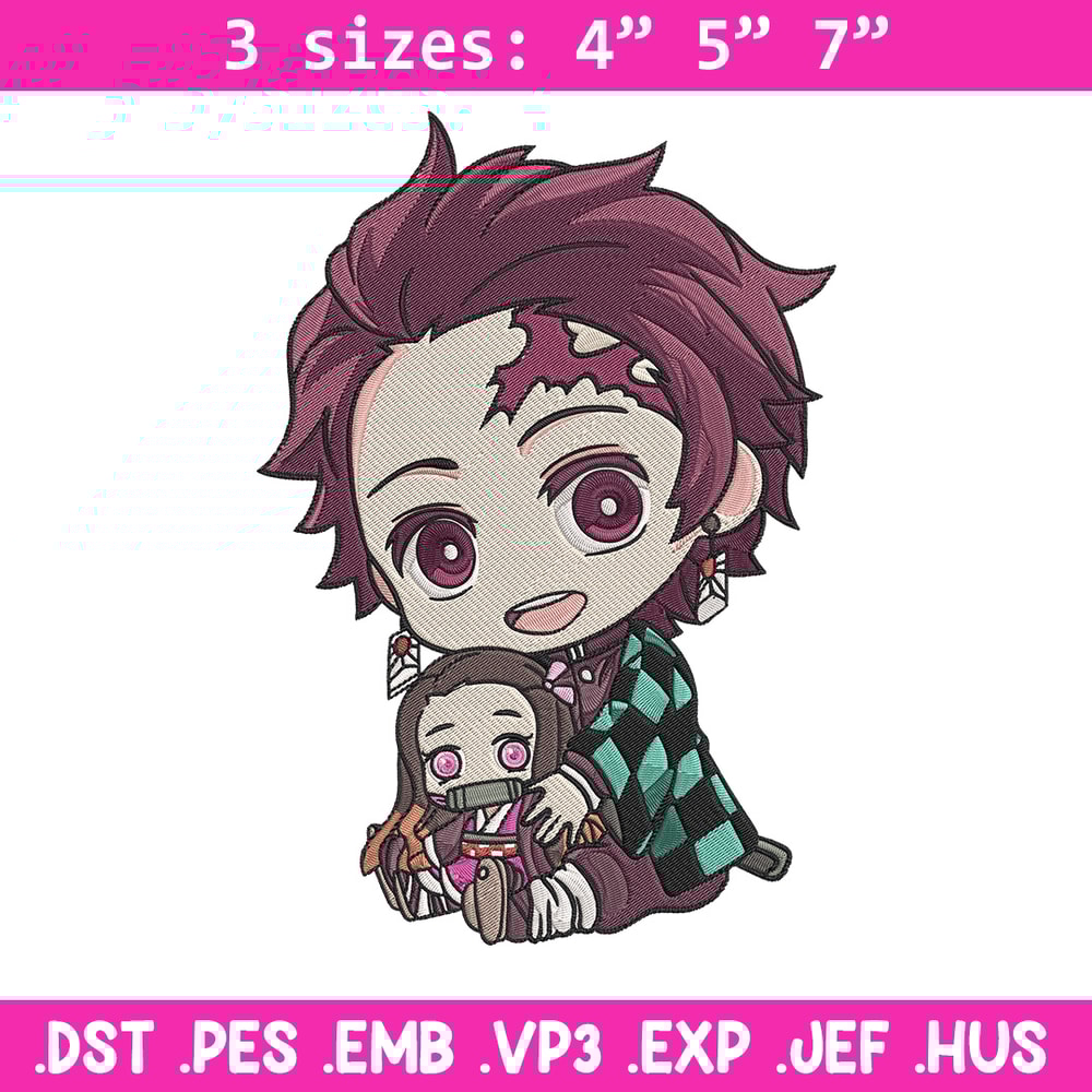 Tanjiro chibi Embroidery Design, Demon slayer Embroidery, Embroidery File, Anime Embroidery,Anime shirt,Digital download.jpg
